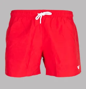 Emporio Armani Embroidered Logo Swim Shorts Red