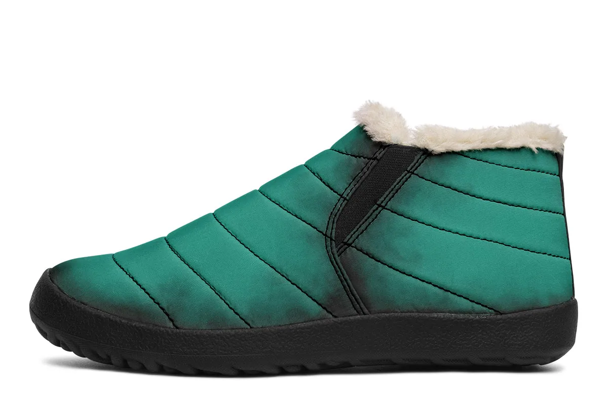 Enchanted Emerald Winter Sneakers - Warm & Easy Slip-On Shoes Lined with Vegan Wool with Anti-Slip Soles