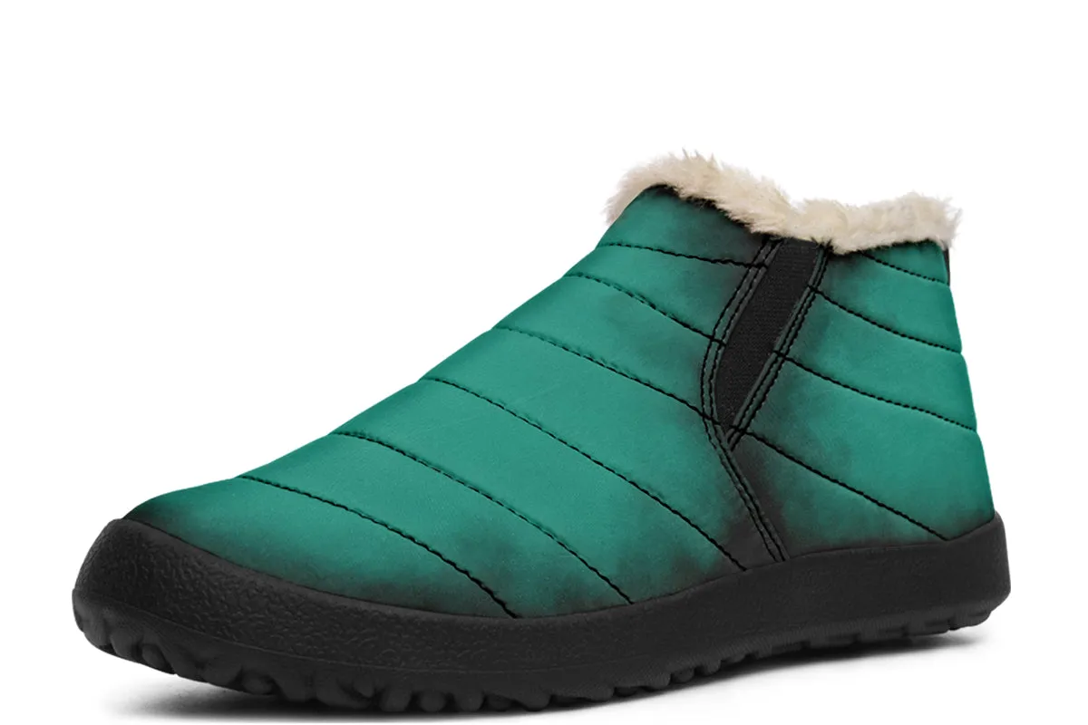 Enchanted Emerald Winter Sneakers - Warm & Easy Slip-On Shoes Lined with Vegan Wool with Anti-Slip Soles