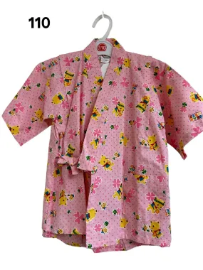 Girls 2pc Jinbei - Bears print. Pink