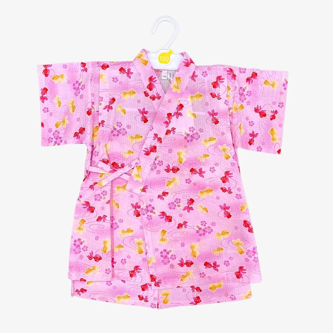 Girls 2pc Jinbei - Gold fish pattern