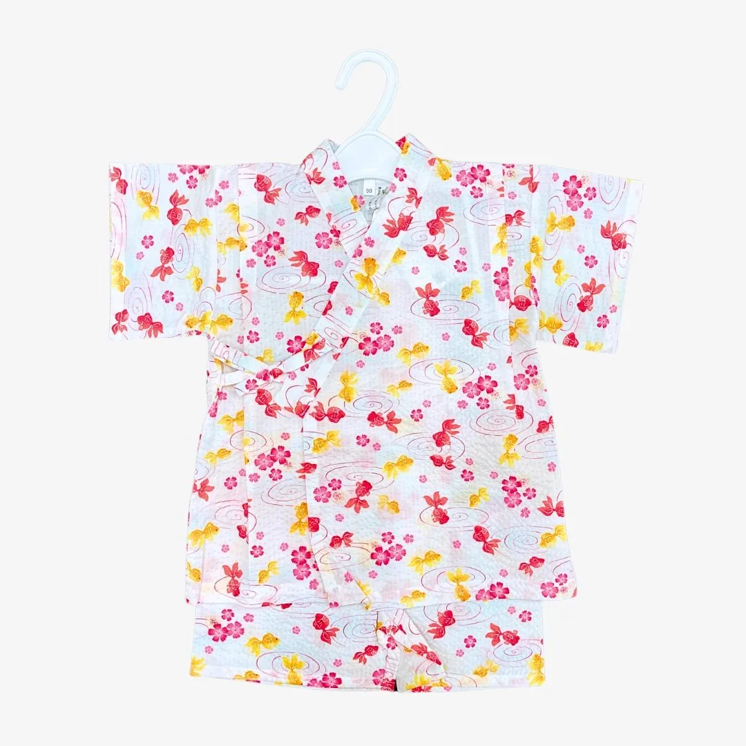 Girls 2pc Jinbei - Gold fish pattern