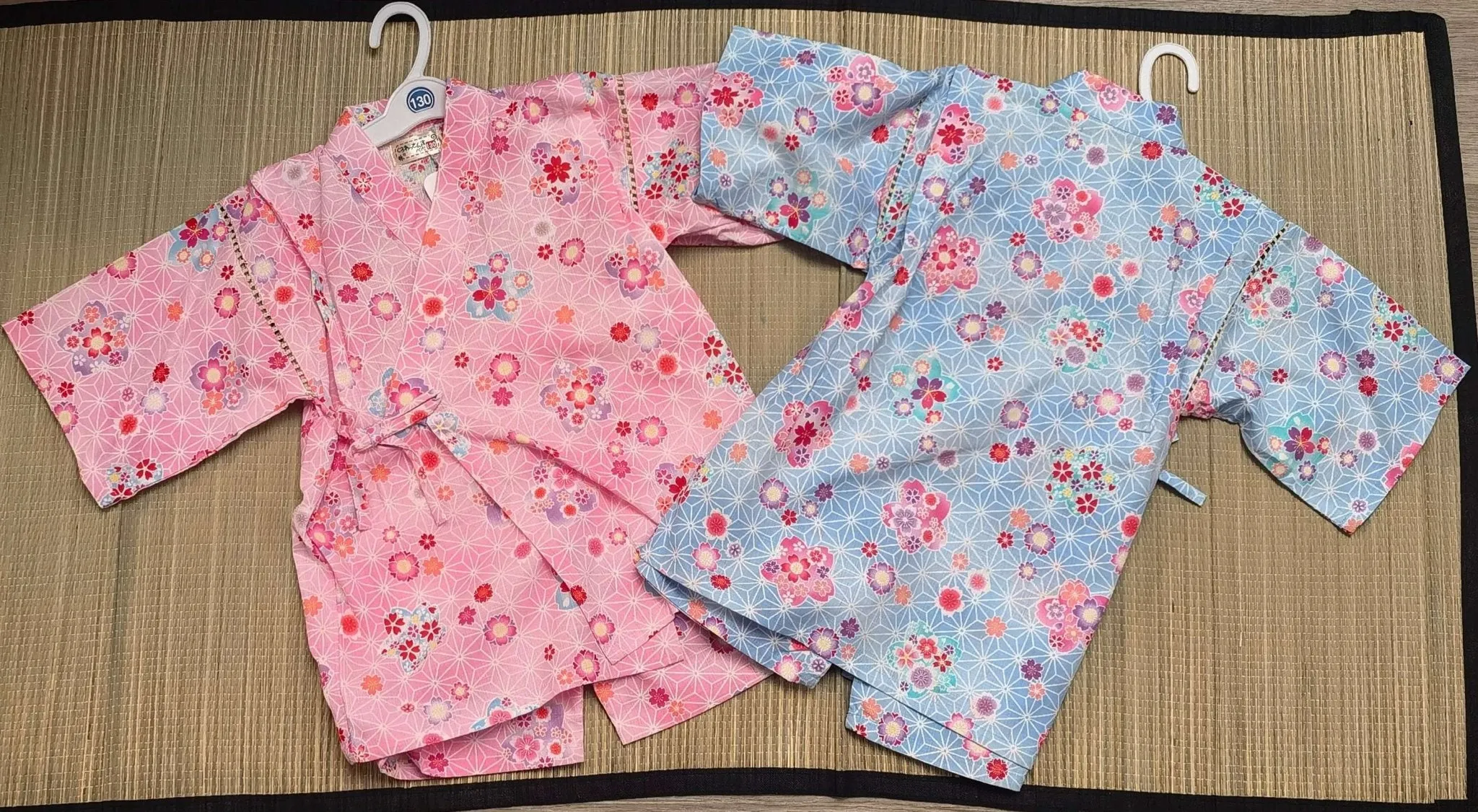 Girls 2pc Jinbei - Sakura and Asa no ha print