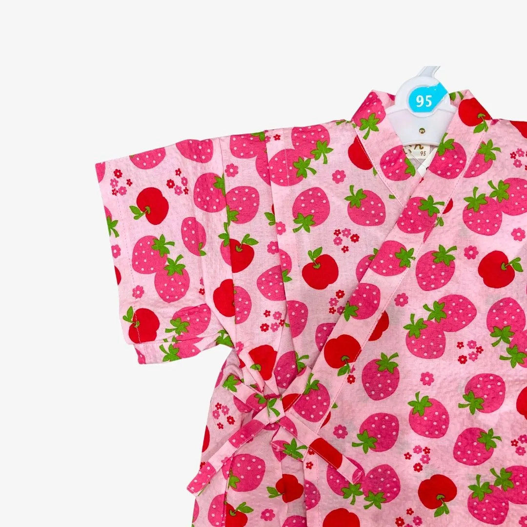 Girls 2pc Jinbei - Strawberries and apples pattern