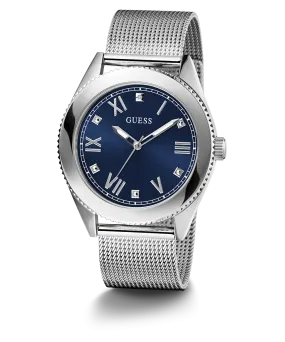 GUESS Mens Silver Tone Analog Watch