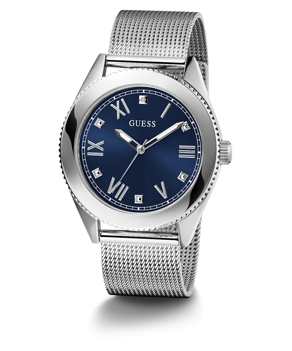 GUESS Mens Silver Tone Analog Watch