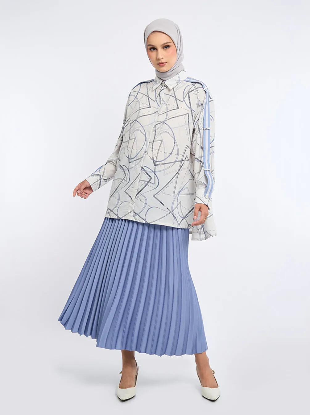 HANIN BELTED SLEEVE TOP SAILOR