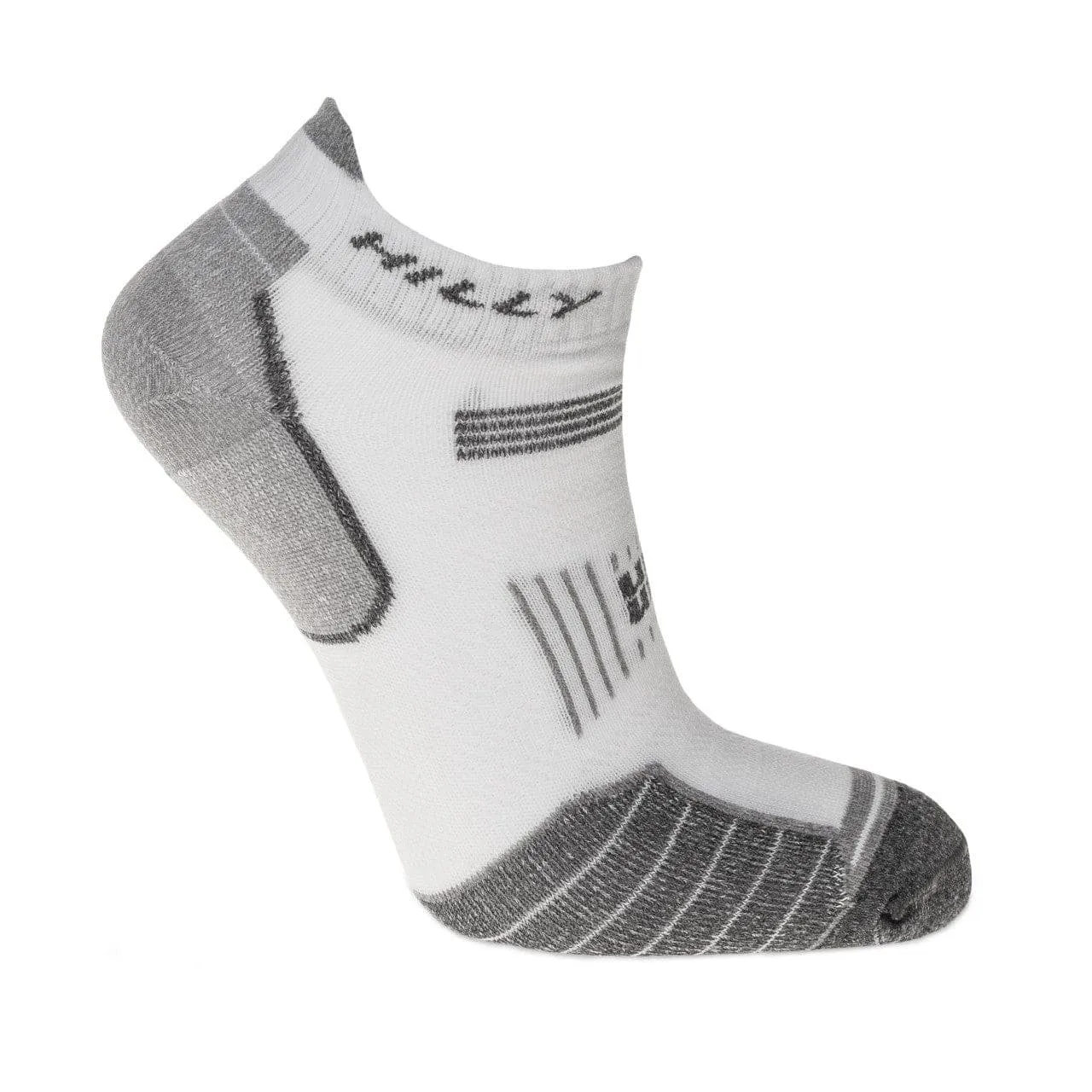 Hilly Unisex Twin Skin Socklet Min - White/Grey Marl