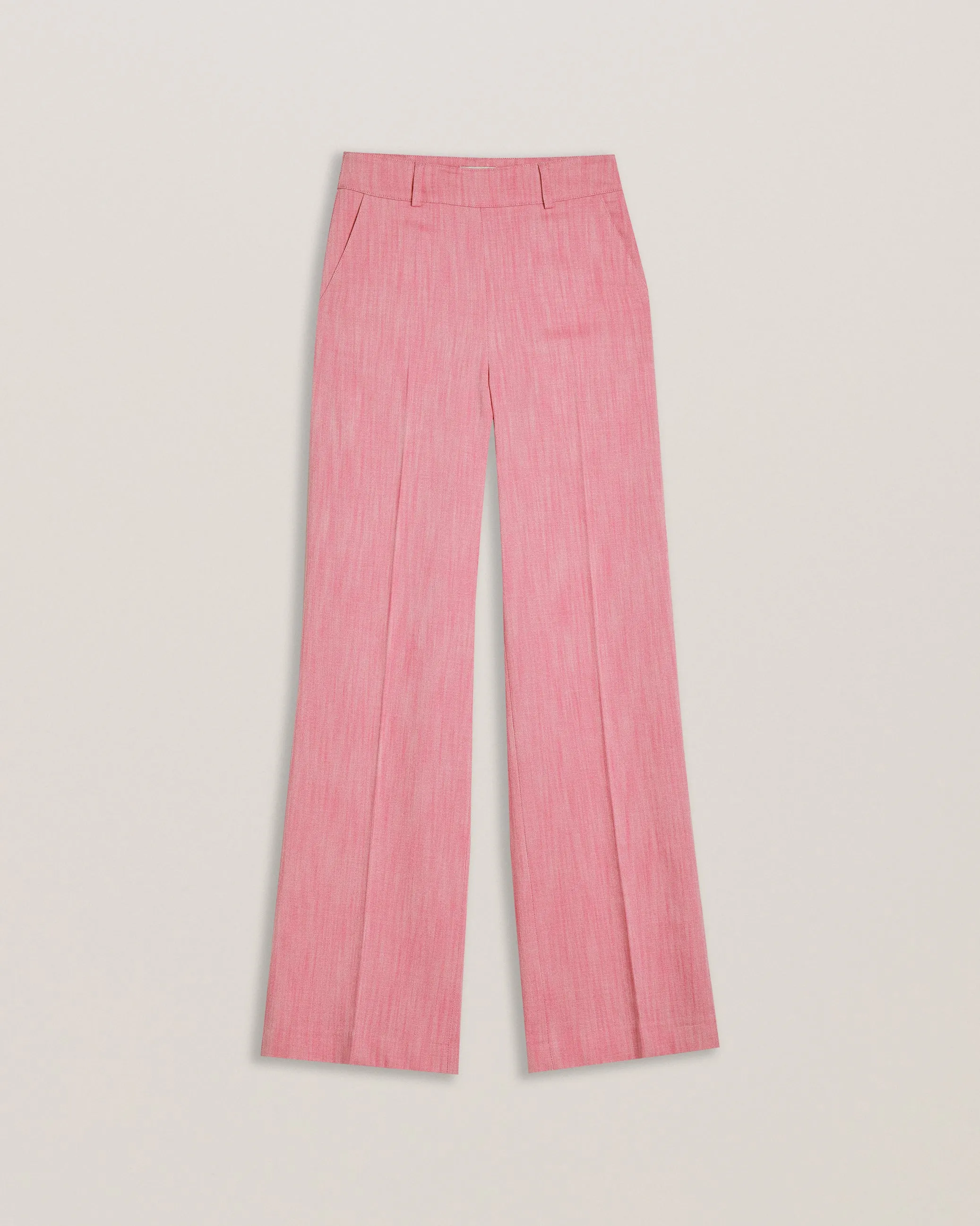 Hirokot Tailored Wide Leg Woven Trousers Pl-Pink