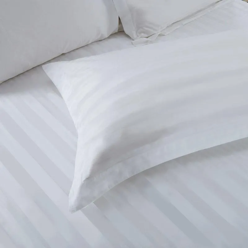 Hotelier Prestigio -  White Sateen Stripe Bundle Bed Set