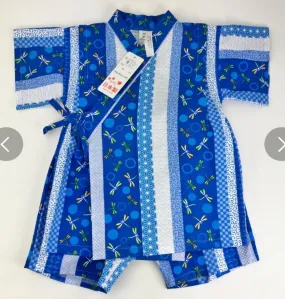 Jinbei Boys - Blue dragonflies striped patterns