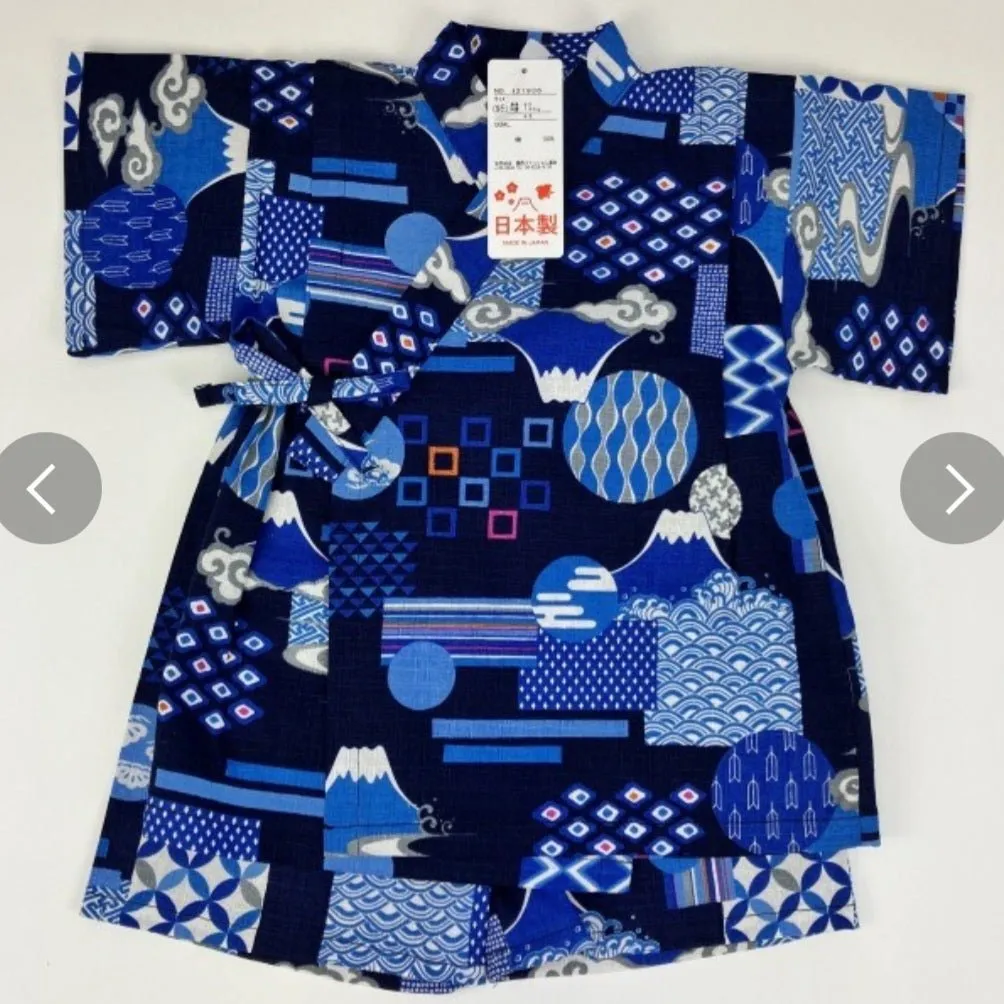 Jinbei Boys - Mt Fuji & Japanese patterns Navy