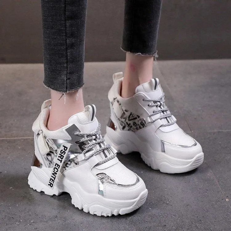 Lace-Up Color-Blocking Sneakers - Women’s Heightened Shoes