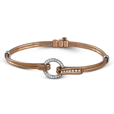 Men's Buckle Bracelet In 18k Gold With Diamonds