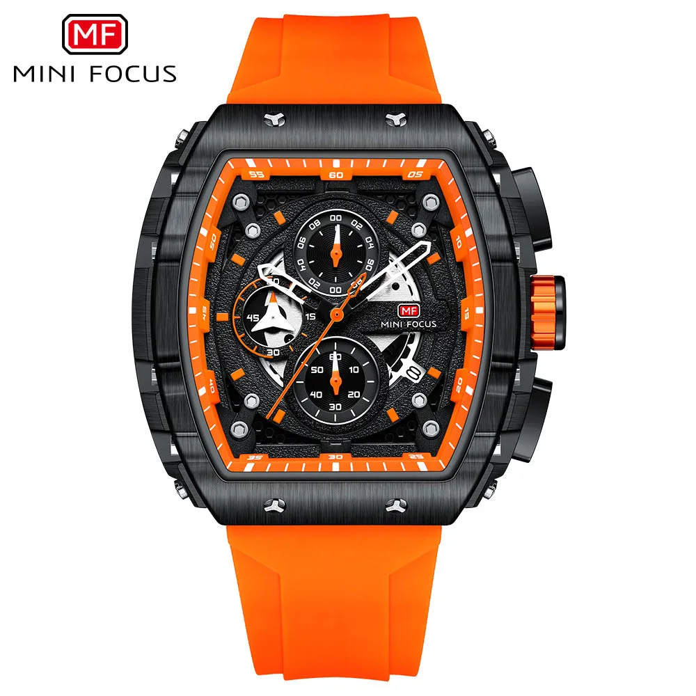 Men's Luxury Top Brand Quartz Sport Watches Silicone Strap Chronograph Wristwatches | MF0399G