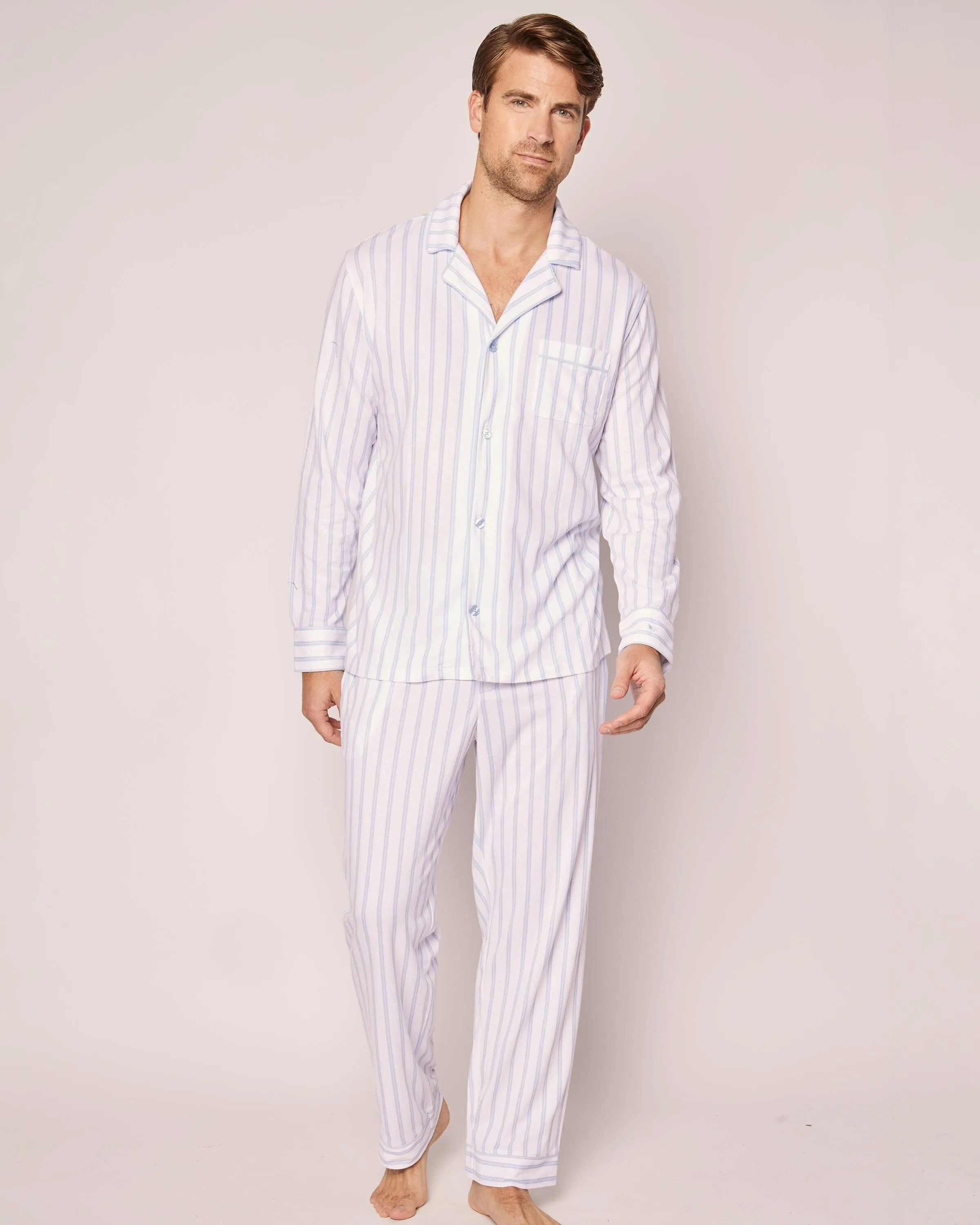 Men's Pima Pajama Set | Periwinkle Stripe