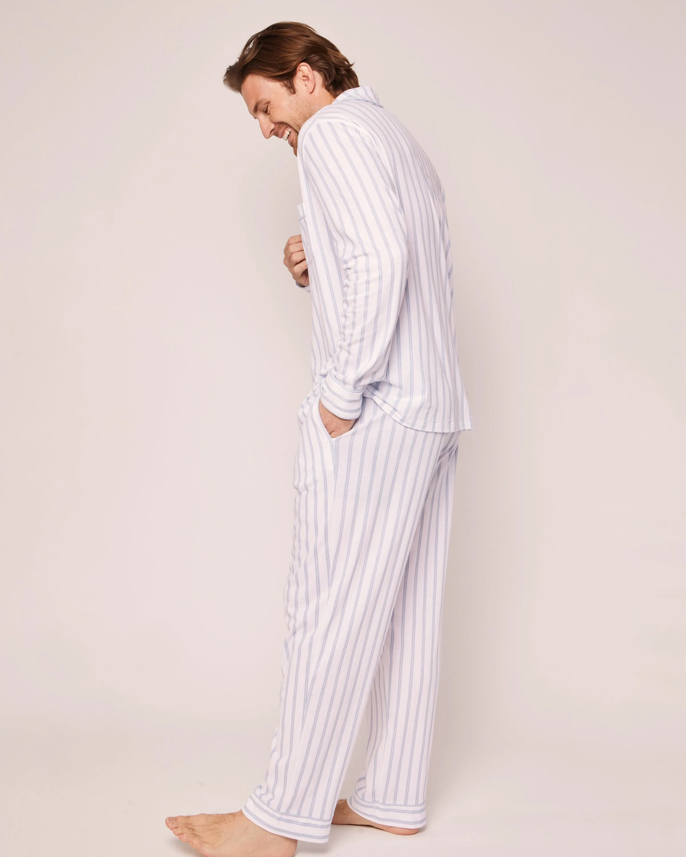 Men's Pima Pajama Set | Periwinkle Stripe