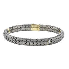 Men's Titanium Bracelet In 14k Gold With Diamonds