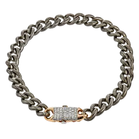 Men's Titanium Bracelet In 14k Gold With Diamonds