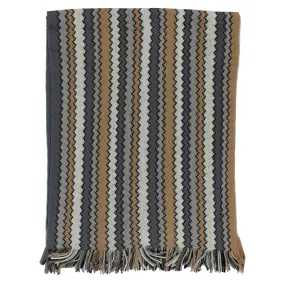 Missoni Scarf Gray Herringbone Design - Designer Shawl