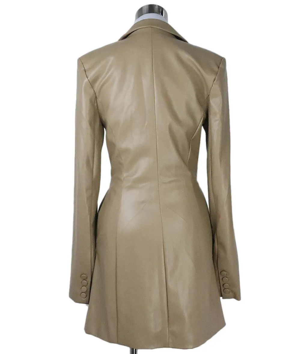 Nicholas Taupe Faux Leather Blazer Dress sz 4