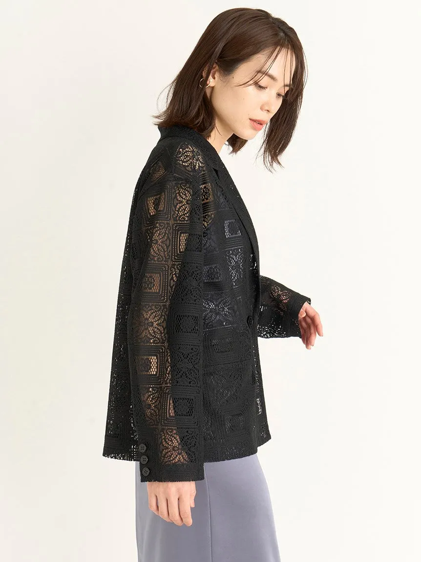 Paneled Lace Cardigan