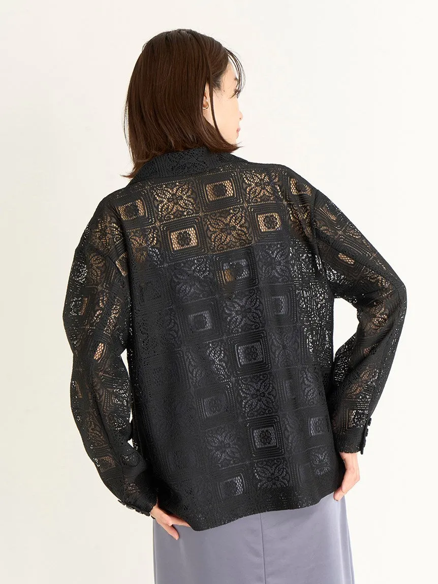 Paneled Lace Cardigan