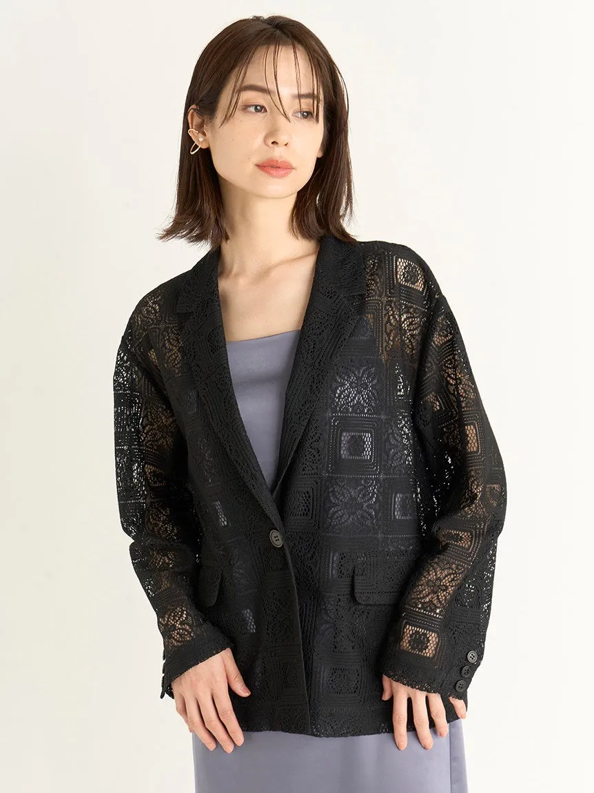 Paneled Lace Cardigan