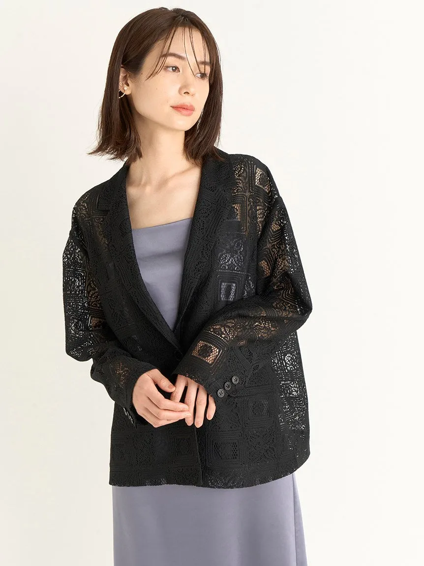 Paneled Lace Cardigan