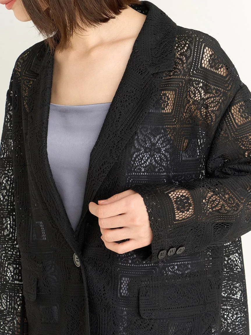 Paneled Lace Cardigan