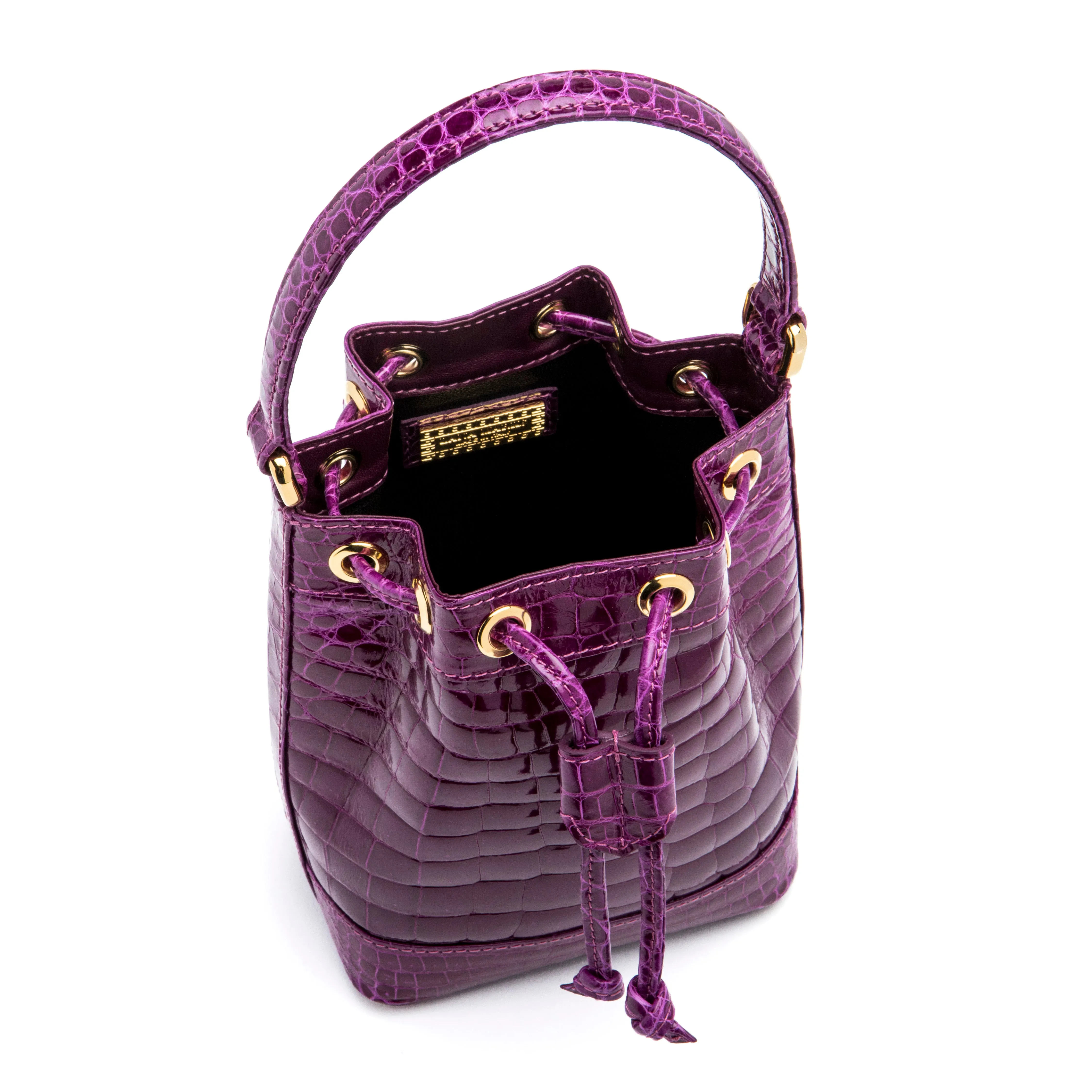 Petite Isla Tote in Purple Alligator