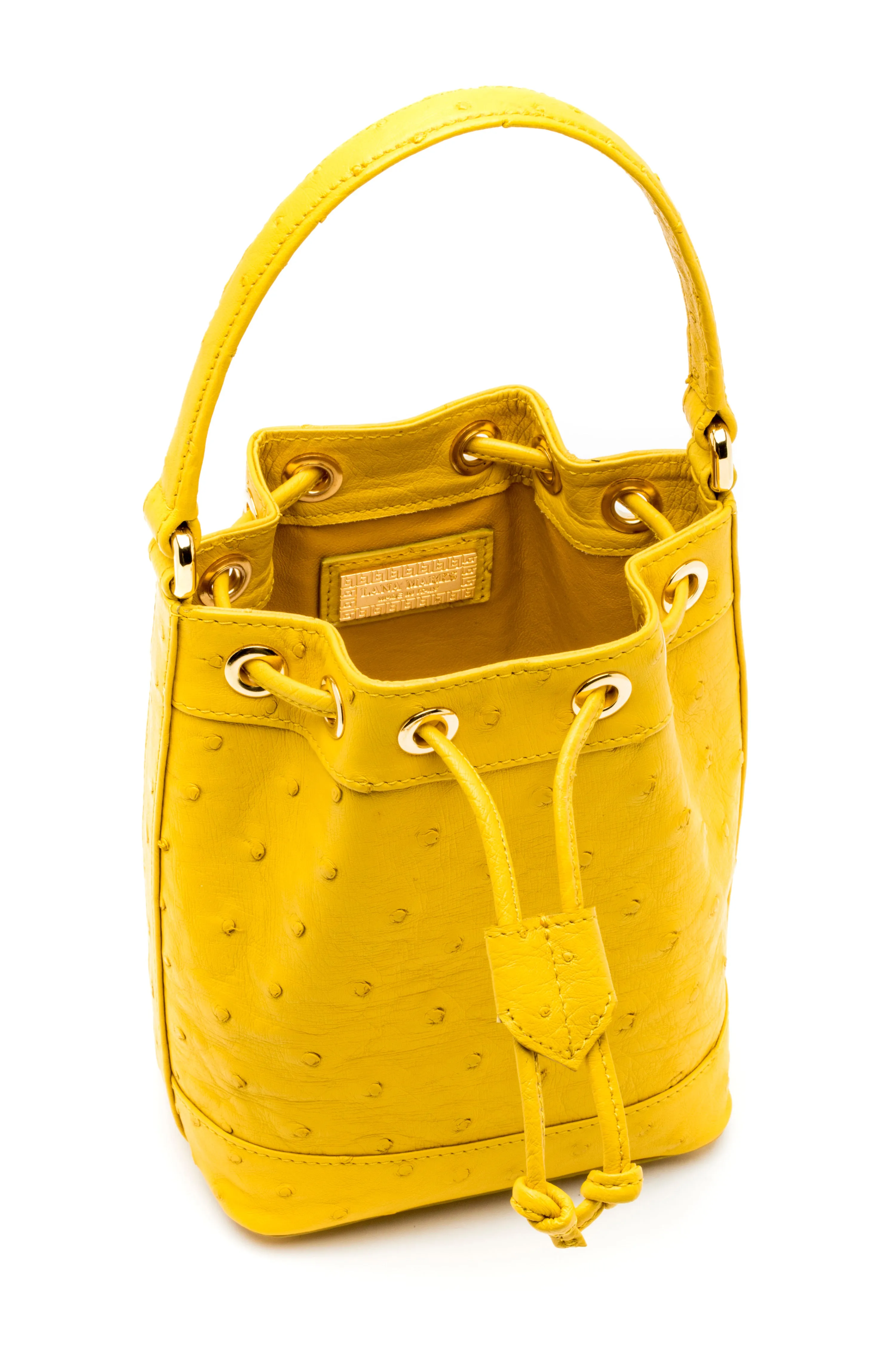 Petite Isla Tote in Yellow Ostrich