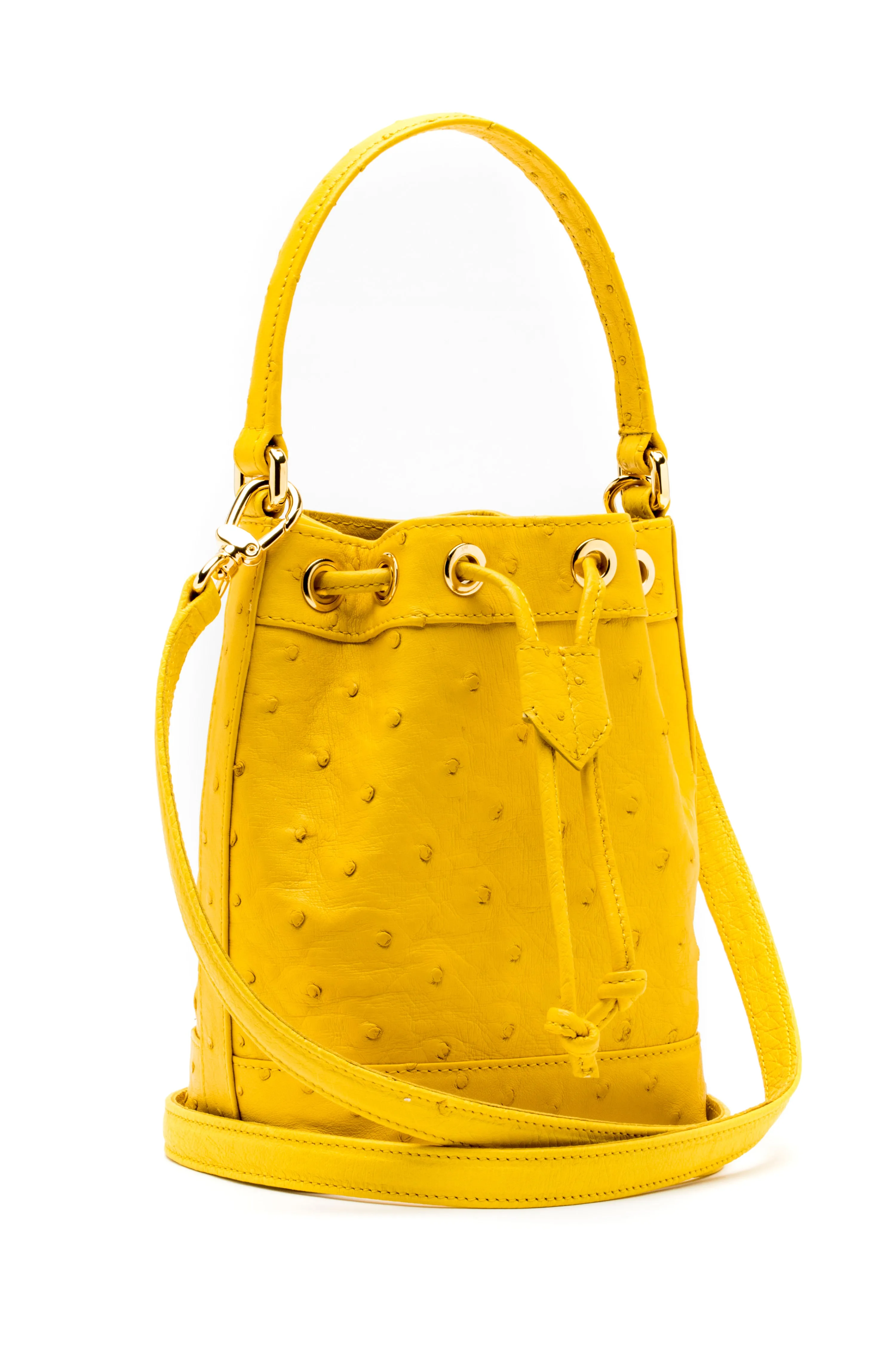 Petite Isla Tote in Yellow Ostrich