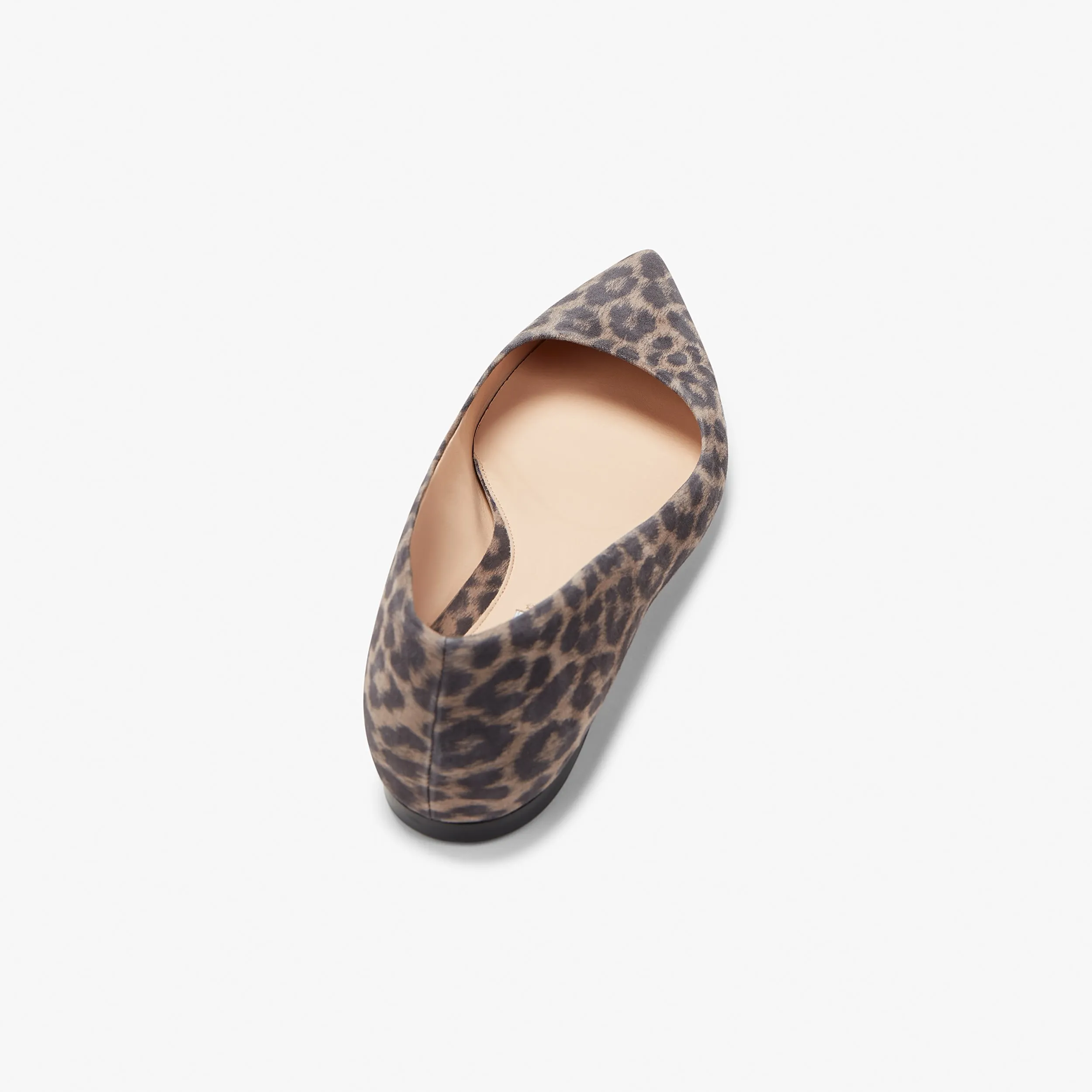 Rowan Flat - Leopard Suede :: Taupe / Black