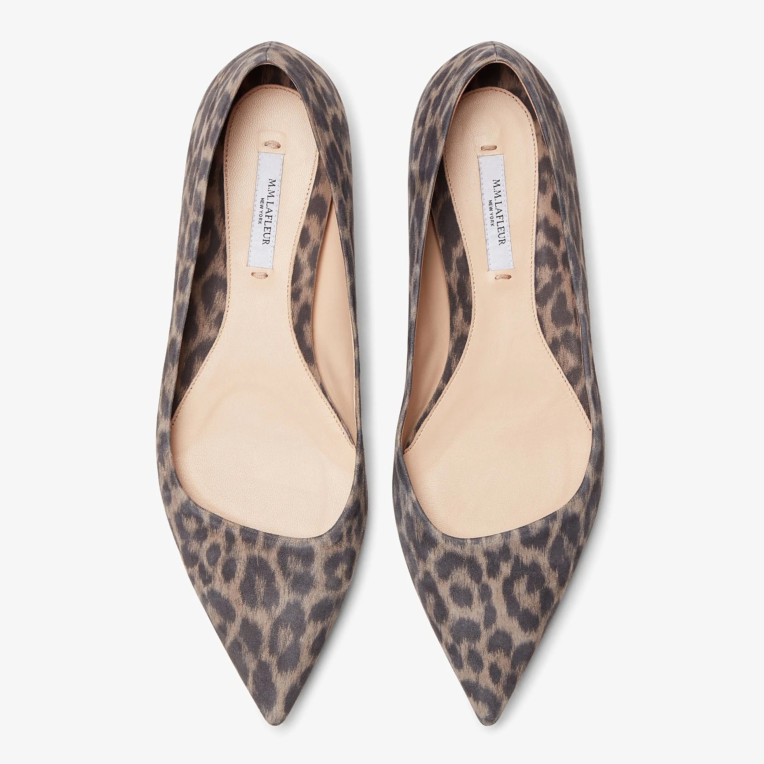 Rowan Flat - Leopard Suede :: Taupe / Black