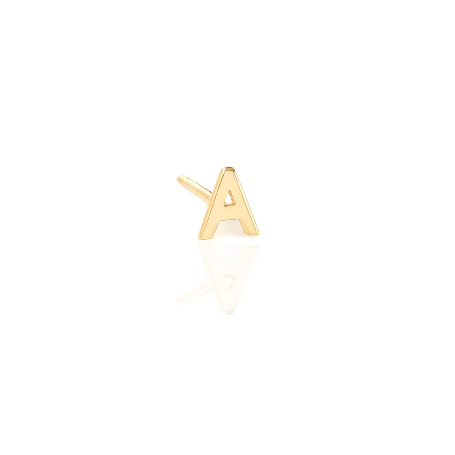 Single Initial Letter Stud Earring