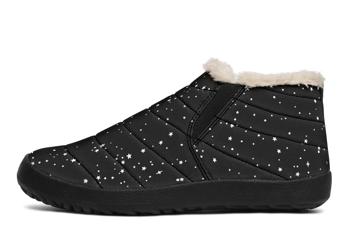 Starry Night Winter Sneakers - Warm & Easy Slip-On Shoes Lined with Vegan Wool with Anti-Slip Soles