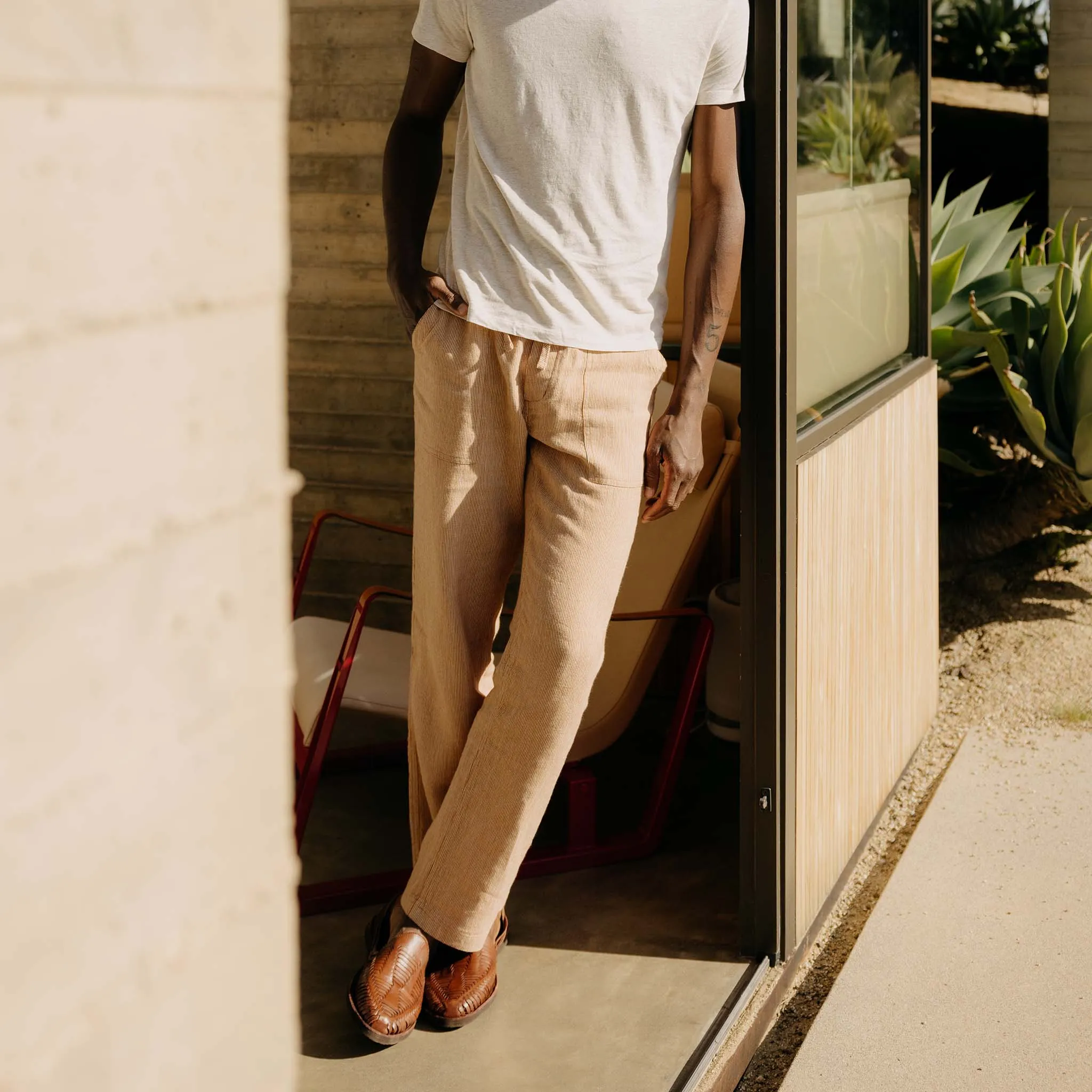 The Breakwater Pant in Chili Stripe