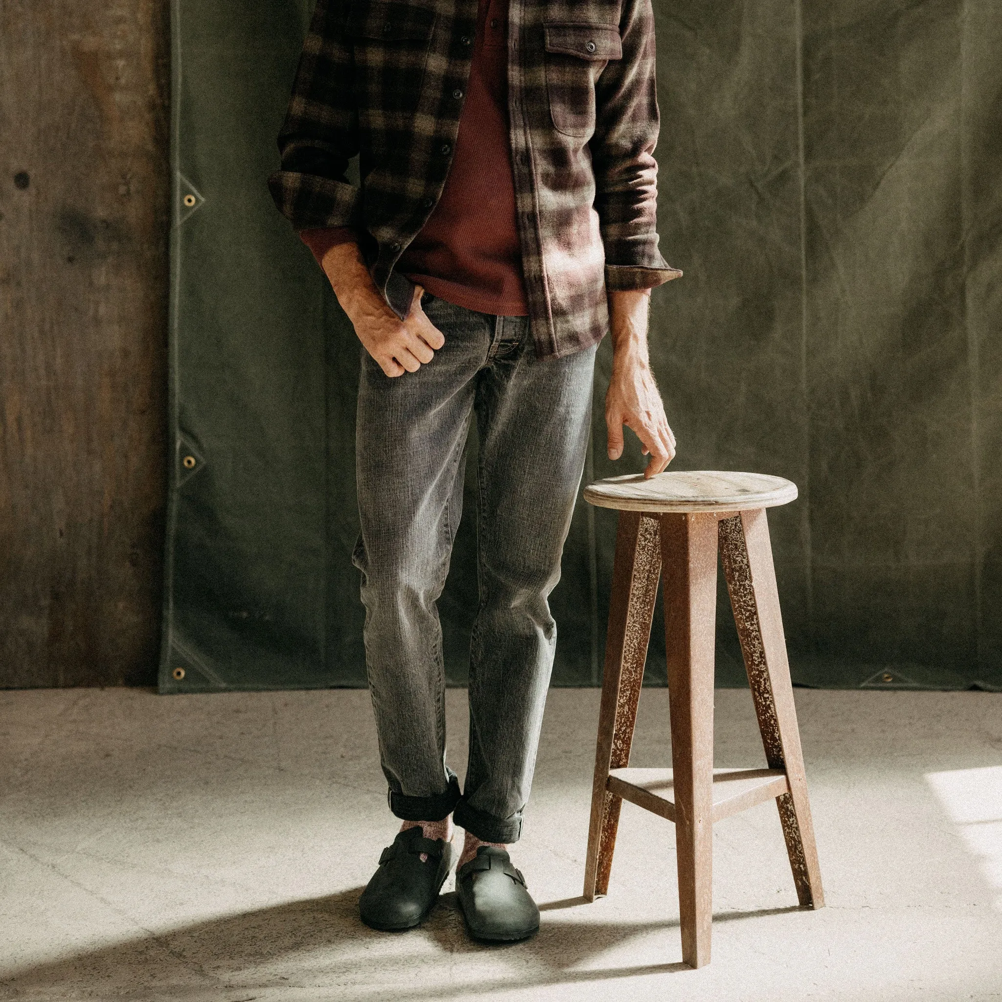 The Democratic Jean in Black 1-Year Wash Selvage Denim