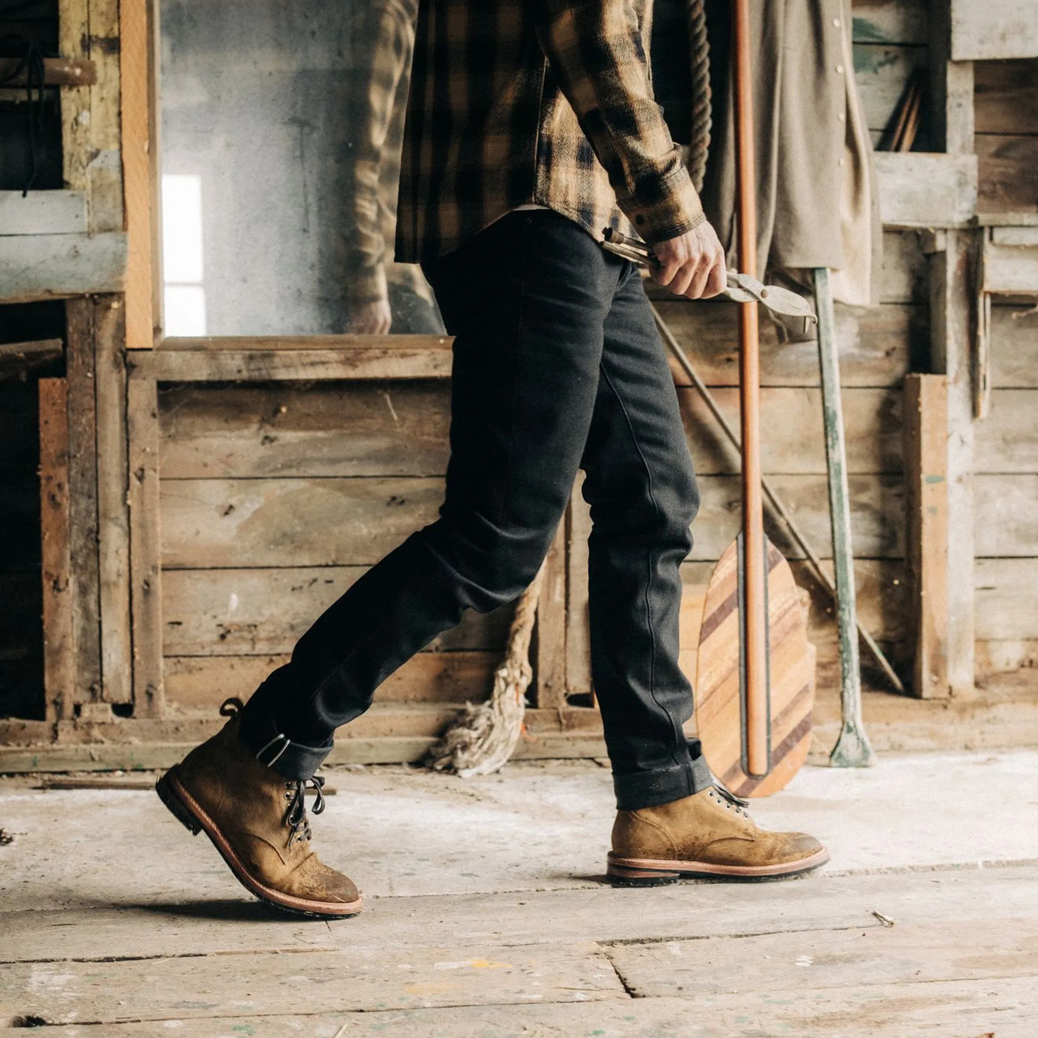 The Democratic Jean in Black Nihon Menpu Selvedge