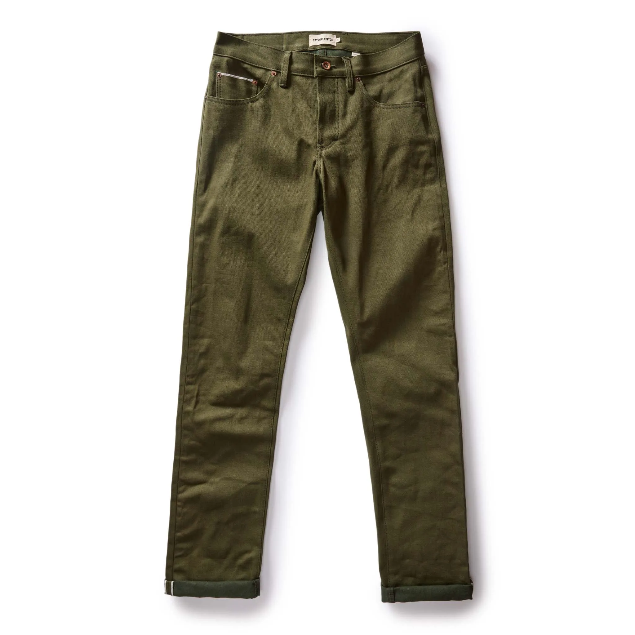 The Democratic Jean in Olive Nihon Menpu Selvage