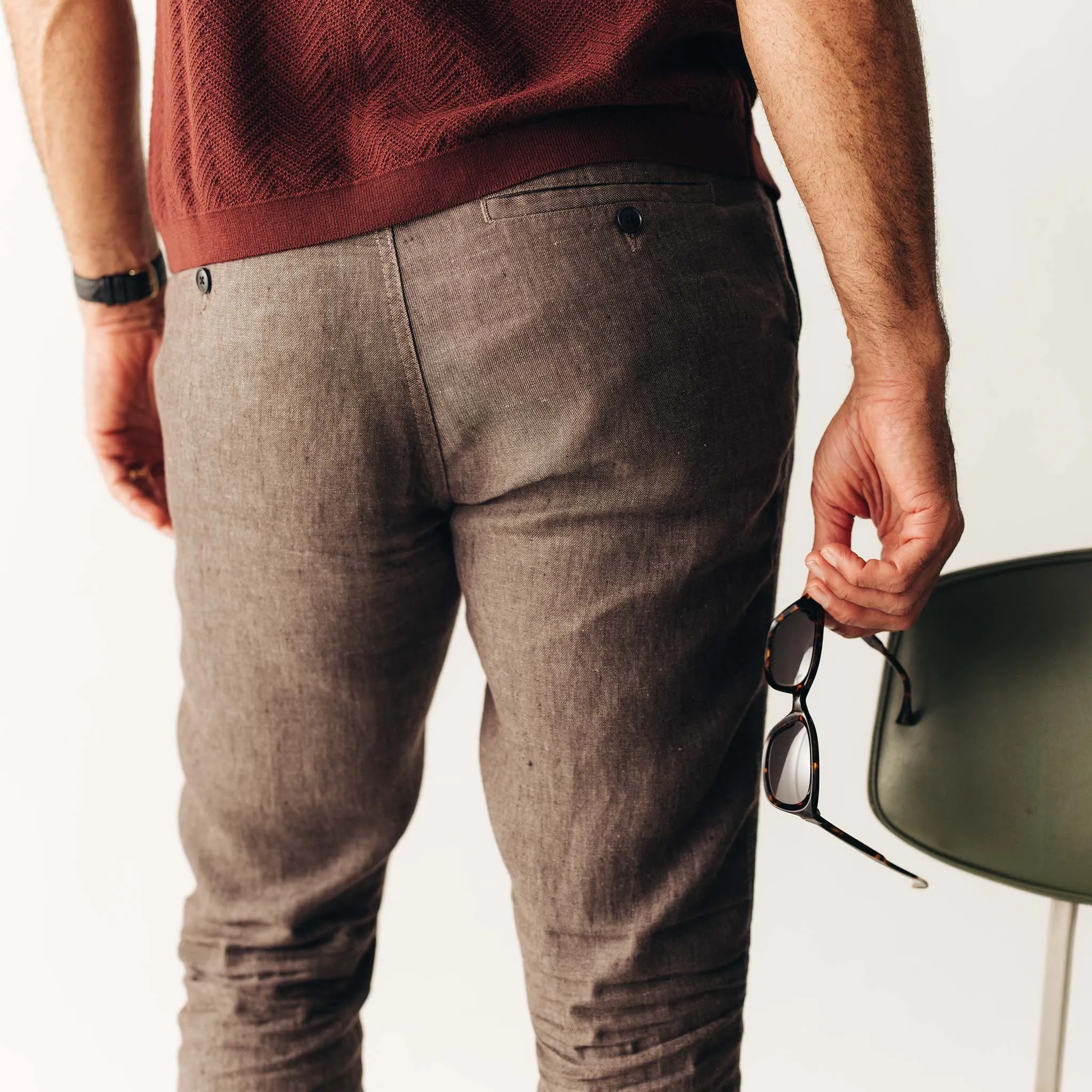 The Easy Pant in Cocoa Linen