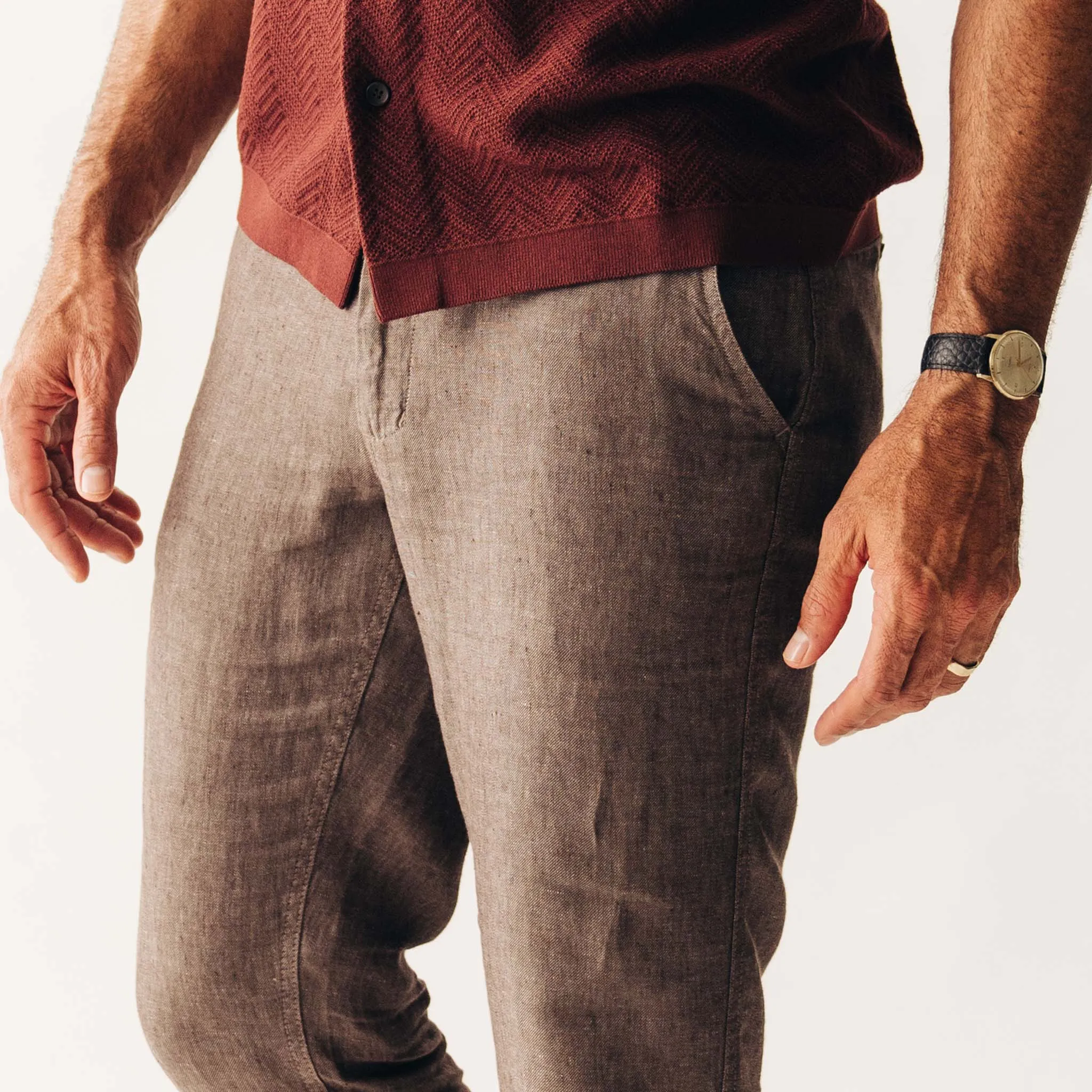 The Easy Pant in Cocoa Linen