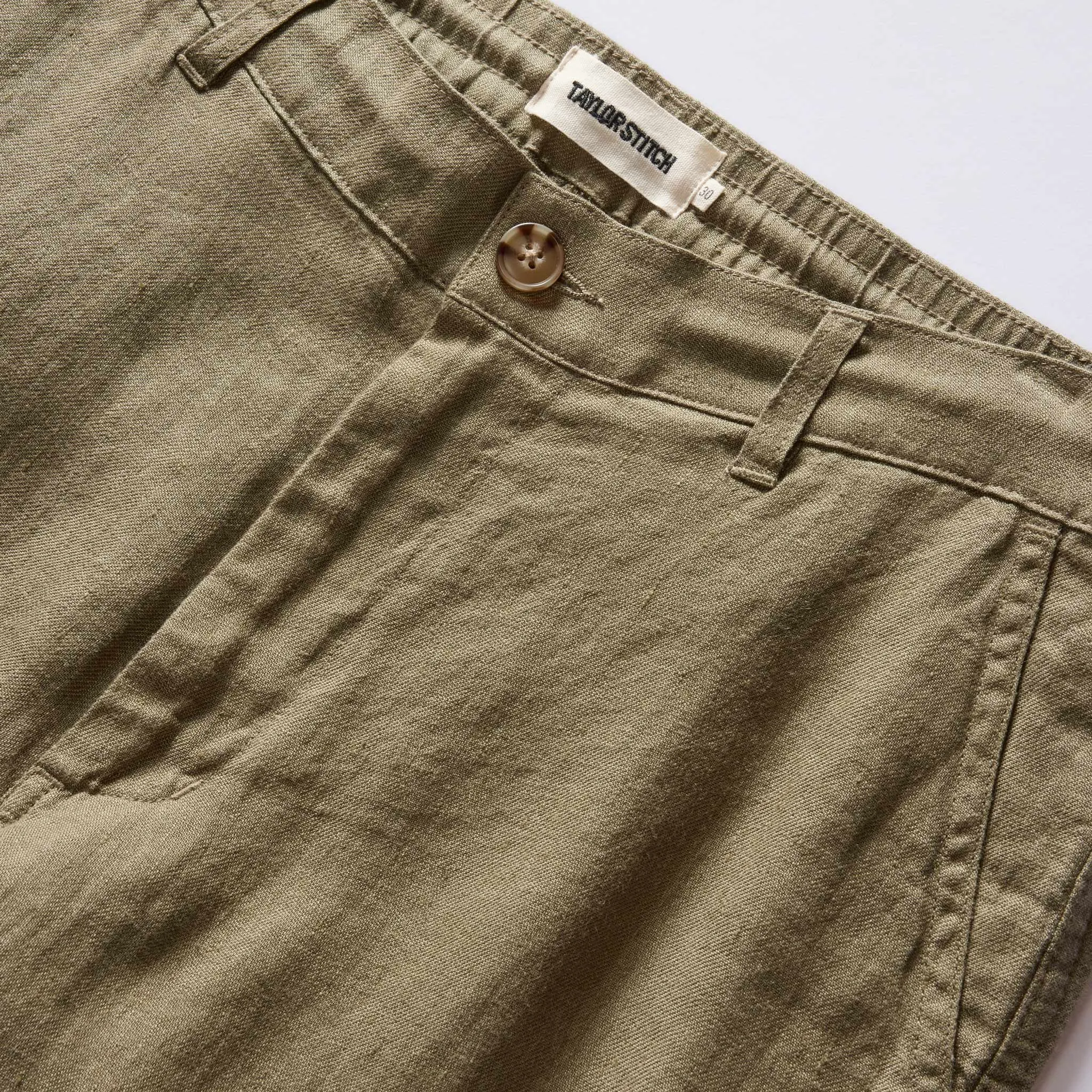 The Easy Pant in Olive Linen