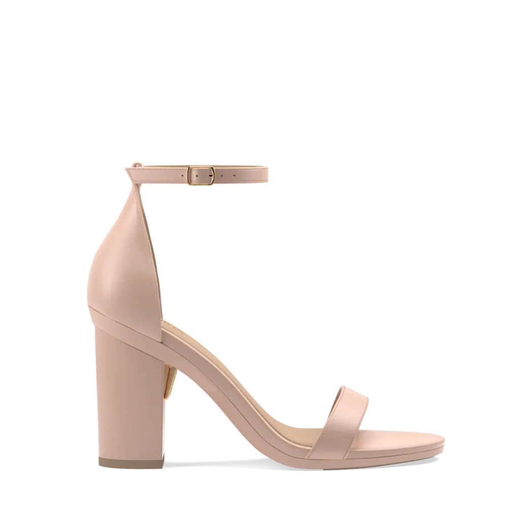 The Pashionista - Taupe Blush Satin   Block Heel Kit 4 Taupe Blush - FINAL SALE