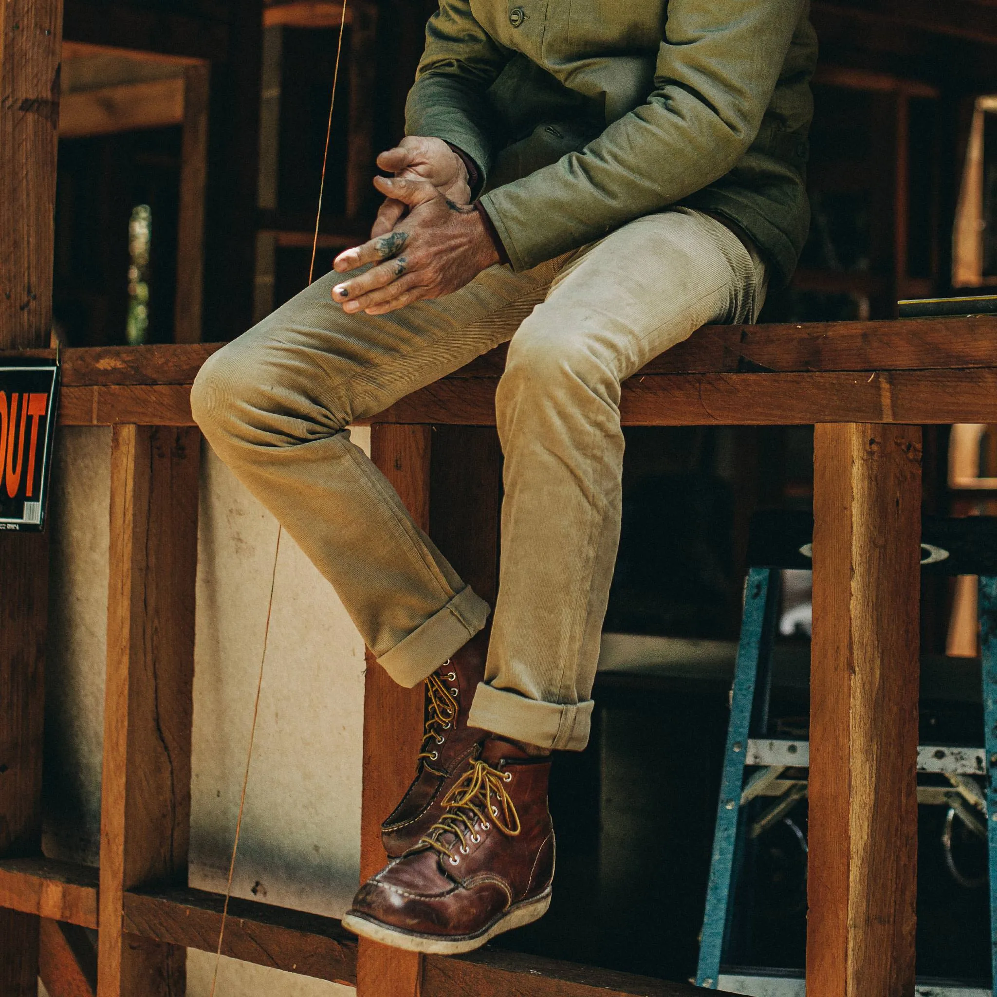 The Slim All Day Pant in British Khaki Cord