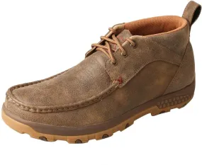 Twisted X Men's CellStretch Driving Mocs Casual Lace-Up Chukka Boots - Bomber Brown