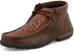 TWISTED X WOMEN'S (WDM0081) CHUKKA DRIVING MOC - Brown Leather w/ Tooling