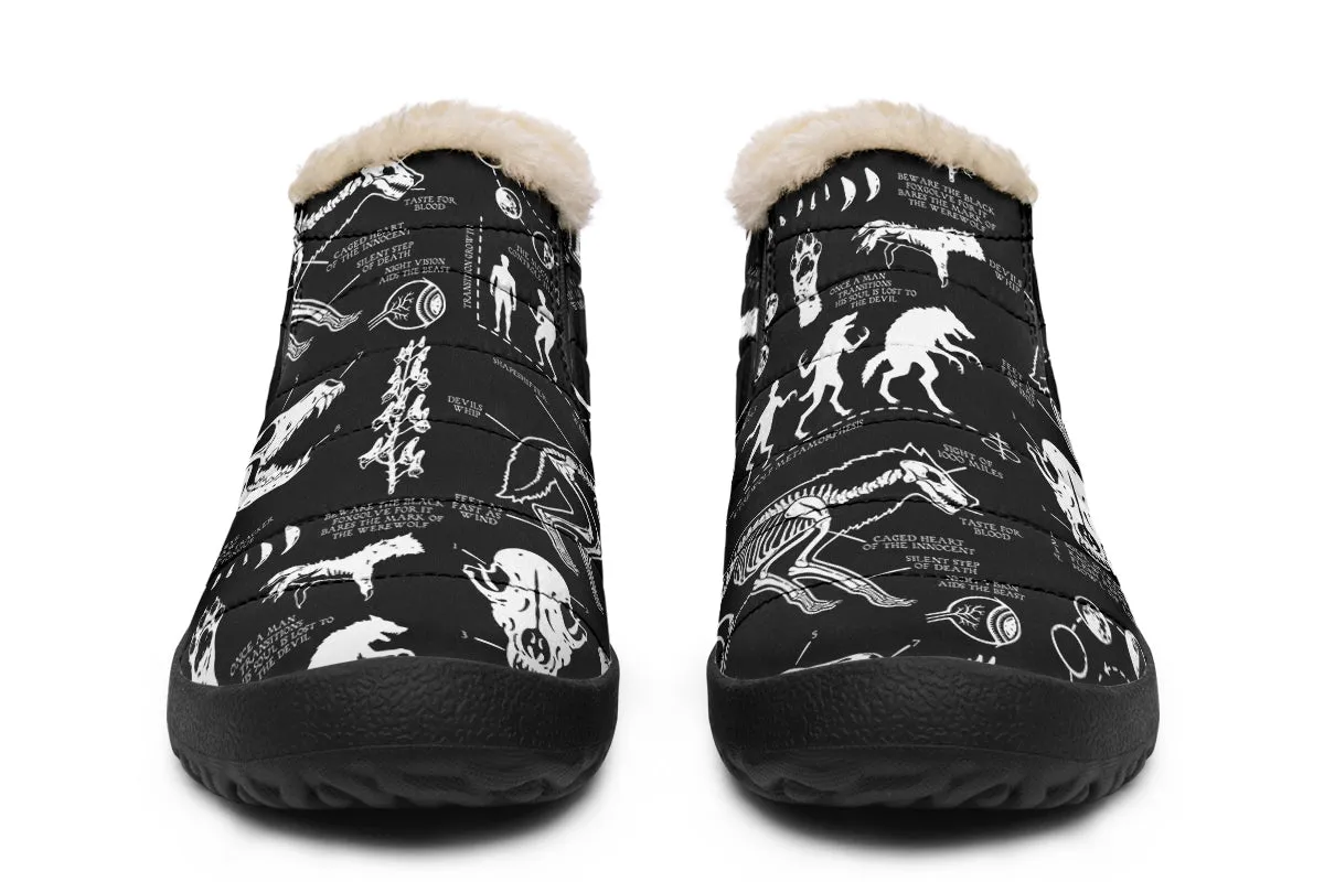 Wolf Study Winter Sneakers - Warm & Easy Slip-On Shoes Lined with Vegan Wool with Anti-Slip Soles