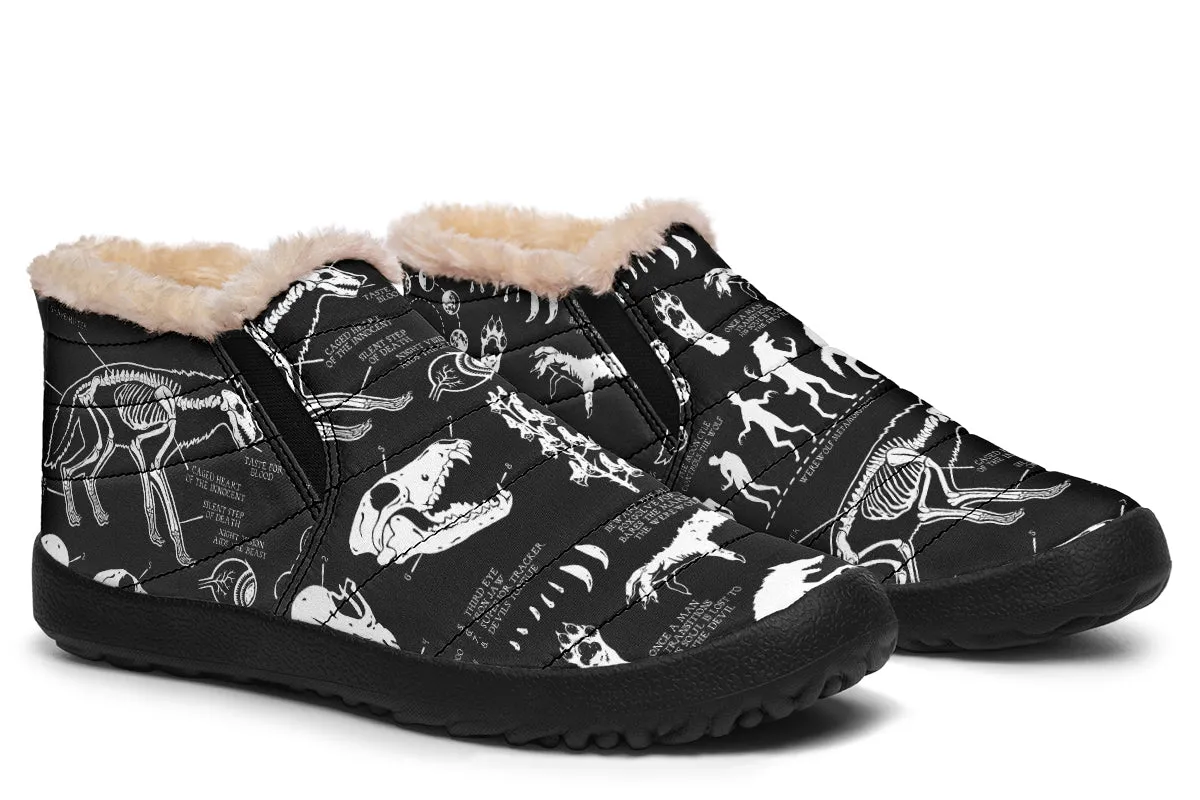 Wolf Study Winter Sneakers - Warm & Easy Slip-On Shoes Lined with Vegan Wool with Anti-Slip Soles